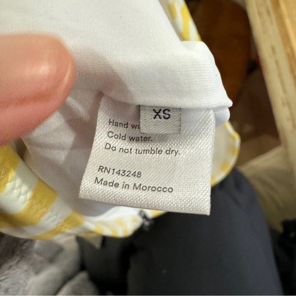 Reformation high waist yellow stripe swim bottom - Picture 6 of 7